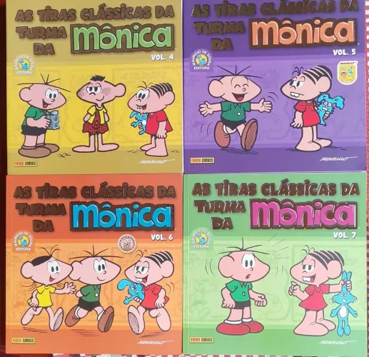 Livros coleção tiras clássicas da turma da Mônica.