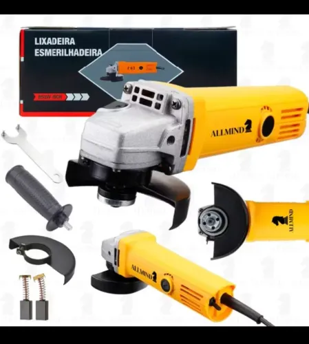 Lixadeira Esmerilhadeira Politriz Polidor 850W Profissional Eletrica Com Acessorios