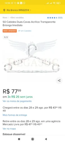 Gaveteiro de roupa para loja