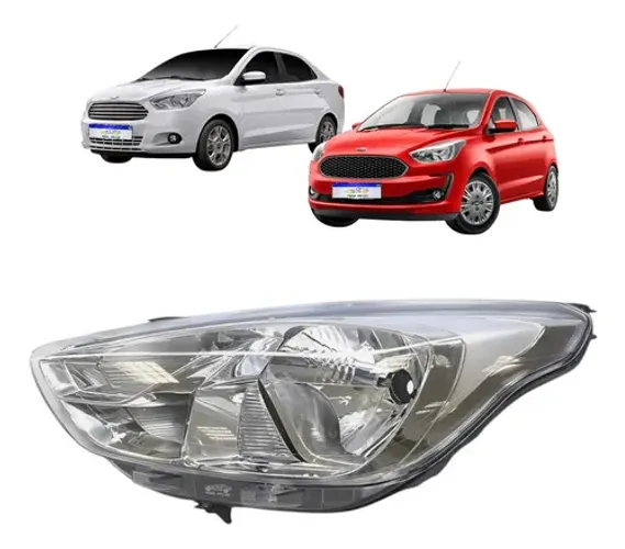 Farol Ford Ka 2019 2020 2021 Cromado Novo Le Esquerdo/motorista