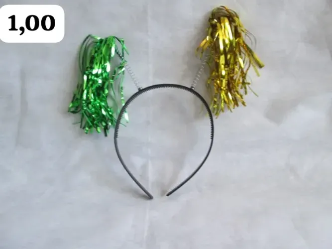 tiara com pompom verde e amarelo para copa do mundo