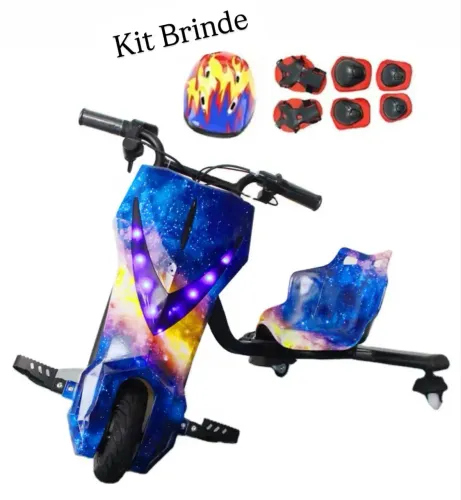 Patinete Elétrico Triciclo Infantil Drift scooter Roda 8.5 350w 36v Led Bluetooth 