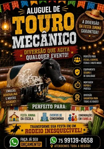 Aluguel de touro mecânico em Feira de santana e região 