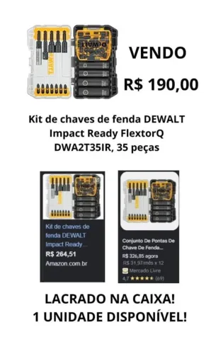 Kit de chaves de fenda DEWALT Impact Ready FlextorQ DWA2T35IR, 35 peças