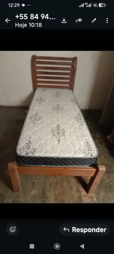Cama de madeira rústica solteiro