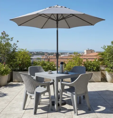 Jogo de mesa plástico estilo rattan