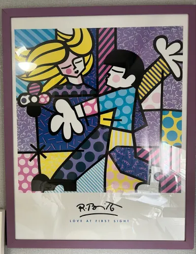 Quadro Romero Britto love at first sight
