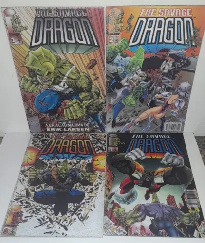 The Savage Dragon - Mini-Serie Completa,4 Edições - Image,Abril,1992 - Em Muito Bom Estado