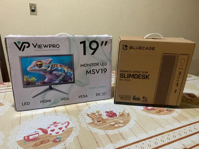 PC COMPLETO SLIM NOVO + MONITOR 19 + i3 + SSD 128 gb + Wi-Fi