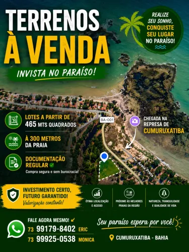 Terrenos em Cumuruxatiba 