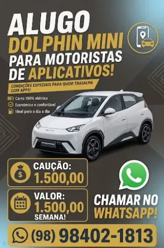 ALUGUEL DE CARRO ELÉTRICO PARA MOTORISTA DE APP