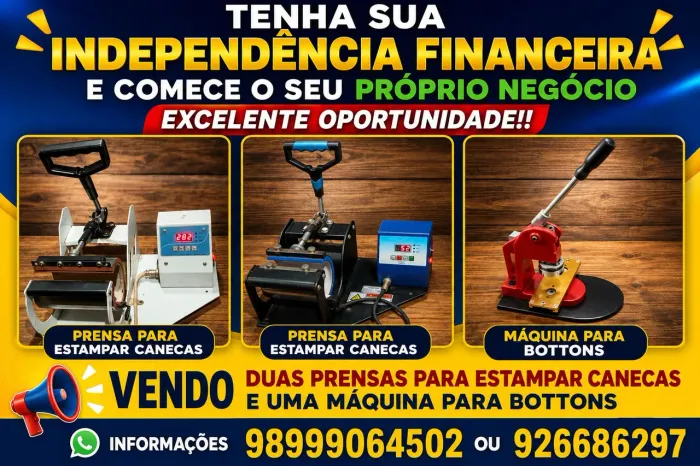 Prensa para caneca e botons