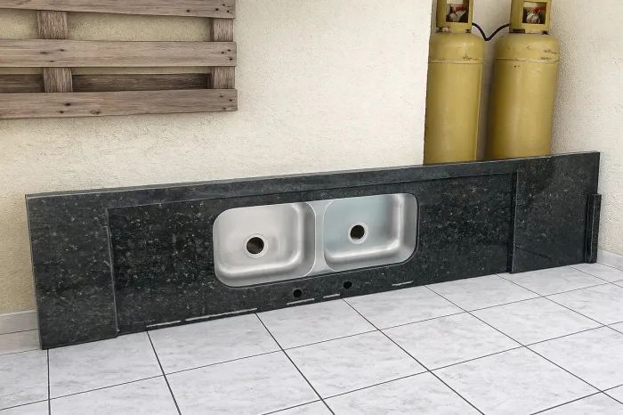 Vendo tampo de granito com duas cubas