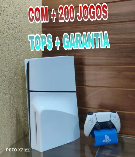PS5 slim + 200 jogos tops + garantia