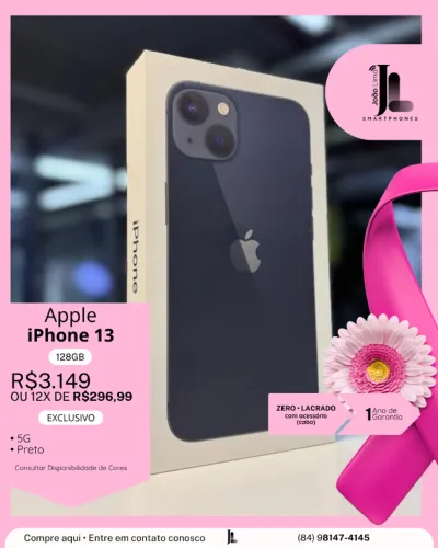 IPHONE 13, 5G, 128GB, LACRADO, EXCLUSIVO!