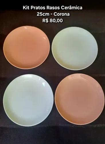 Jogo de Pratos Cerâmica 4 peças 