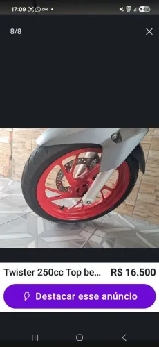 VENDE CB 250 cc TWISTER FLEXONE TOP EM ÓTIMO ESTADO DE CONSERVAÇÃO