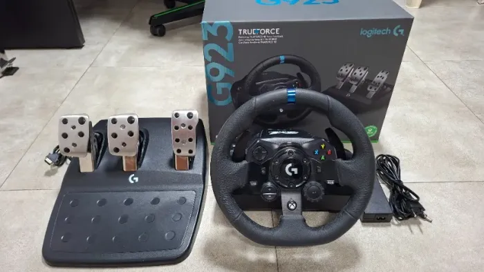 Volante Logitech G923 Loadcell e mod paddle shift magnético compatível com xbox e pc