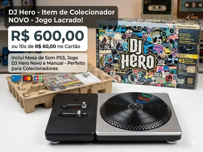 Dj hero na caixa com jogo lacrado,impecavel ,item de colecionador