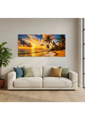 Kit 3 quadros decorativos de paisagens 