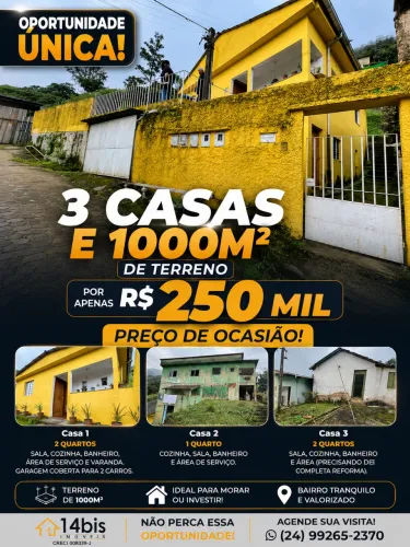 Vende-se 3 casas em um terreno de 1000 m2