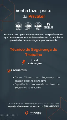 Técnico de Segurança do Trabalho - Itabuna BA