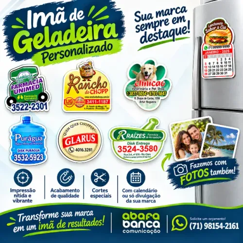 Imã de geladeira personalizado - 500 unids
