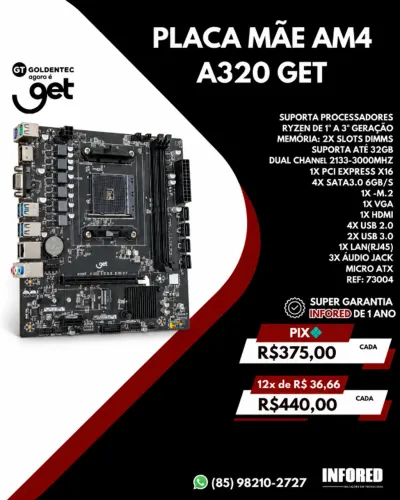 Placa-Mãe AM4 A320 GET