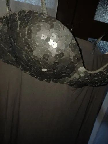 Vestido de Festa Prata e Cinza 