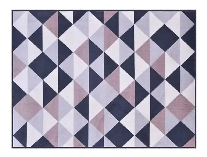 Tapete 2,50x2,00 Flannel Veludo Azul/Cinza