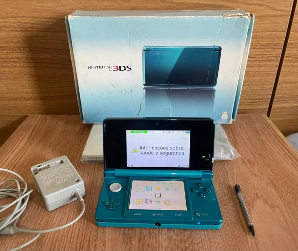 Nintendo 3DS Blue na Caixa Lotado de Jogos (Envio OlxPay)