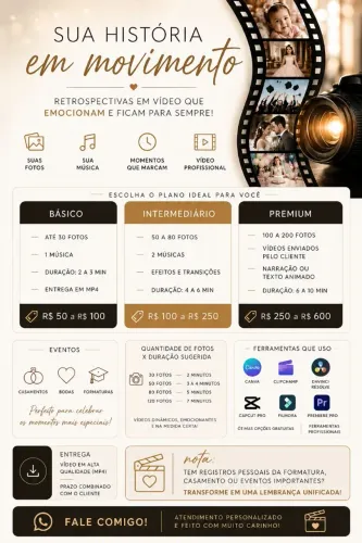 Retrospectiva em Vídeo | Aniversário, Casamento, Formatura e Eventos