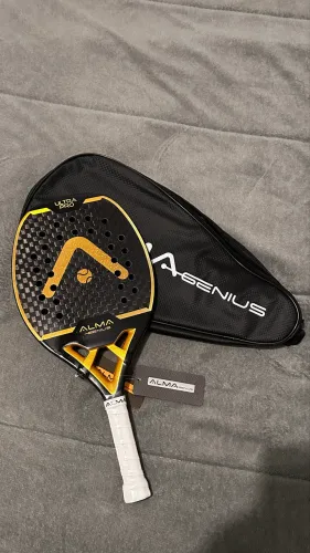RAQUETE BEACH TENIS ULTRAPRO 12K ALMA GENIUS - DOURADA
