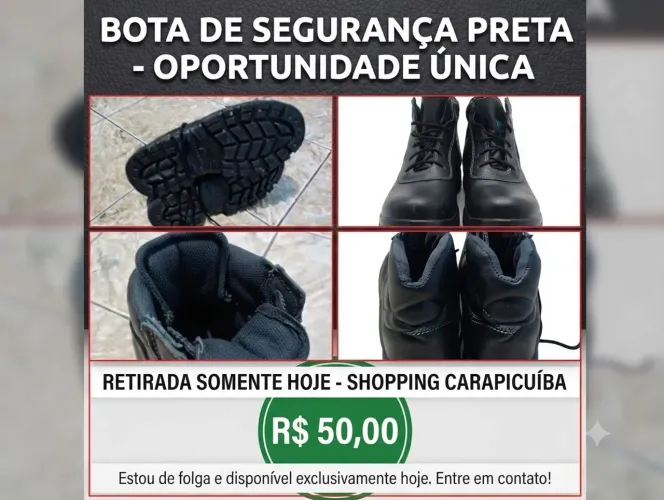Bota de segurança43/44 Seminovo somente pra retirar *
