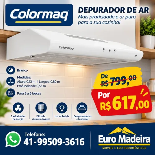 Depurador de ar Colormaq para 5 e 6 bocas - Novo