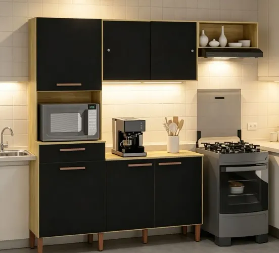 Armário de Cozinha Pop 6 Portas 1 Gaveta