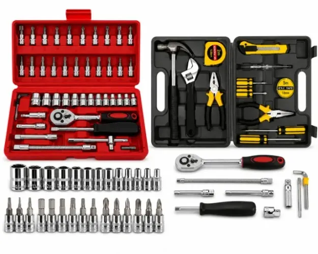 Kit Jogo De Ferramentas Completo+ Maleta+ Jogo Soquetes