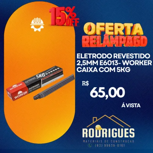 Eletrodo Revestido 2,50mm Caixa 5kg E6013 Worker