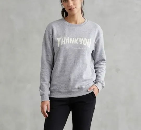 Moletom "Thank You Jesus" Cinza
