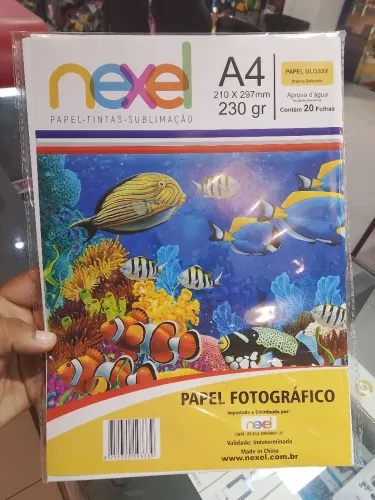 Papel fotográfico glossy NEXEL 230g 20 Folhas