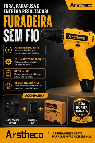 Furadeira e parafusadeira 12v , Boa, Bonita e Barata