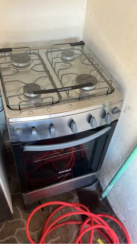 FOGÃO INOX E ARMÁRIO MDF PURO