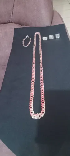 Cordão De Prata 925/ Pulseira De Prata 925/ Dedeiras De Prata Salmo 91/Lacoste Tudo Semi N