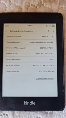 Kindle paperwhite 10° geração