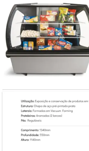 Vitrine Expositora curva 1,34m