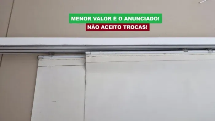 Persiana Rolo Branca Dupla Com Trilho Deslizante - 1.45m(L) x 1,80m(A)