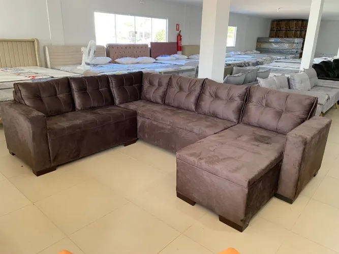 Sofa grande de canto com chaise