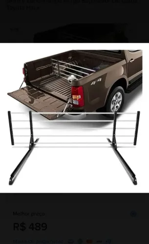 Divisor de Caçamba Carga Separador de Carga Toyota Hilux
