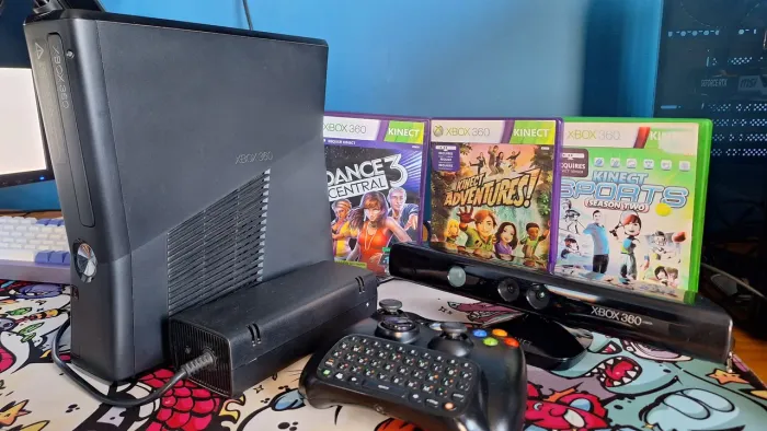 Xbox 360 Slim + Kinect + Controle Original + Jogos