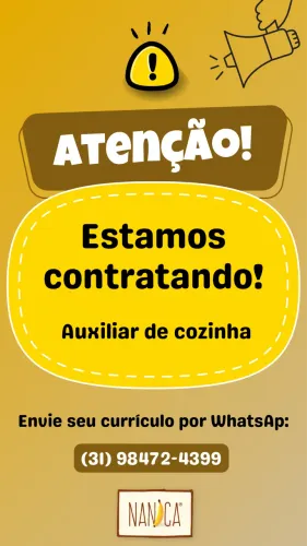 Vaga Auxiliar de Cozinha Nanica Lourdes 